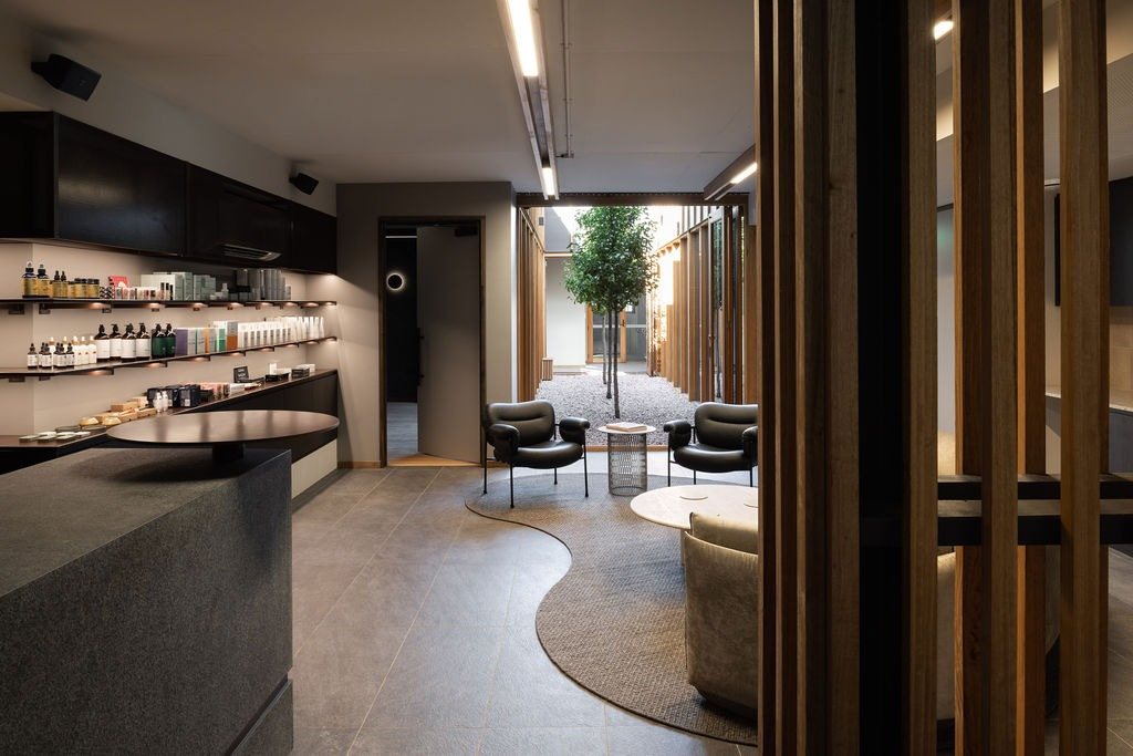 The entry at Vitality House looking through to the courtyard.