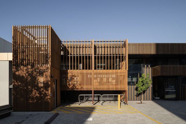 The timber facade of Vitality House